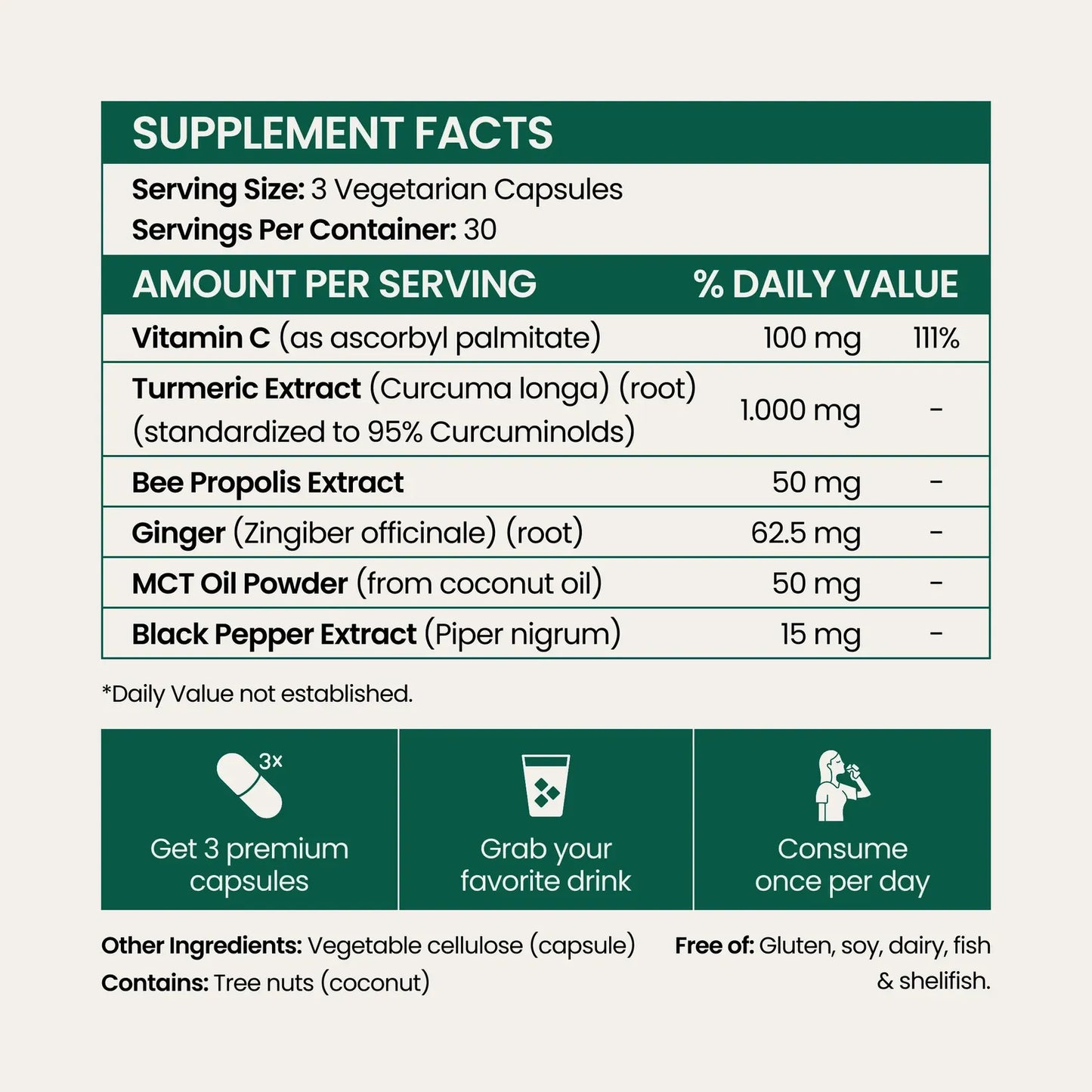 Kurkuma Curcumine Capsules (1.000 mg)