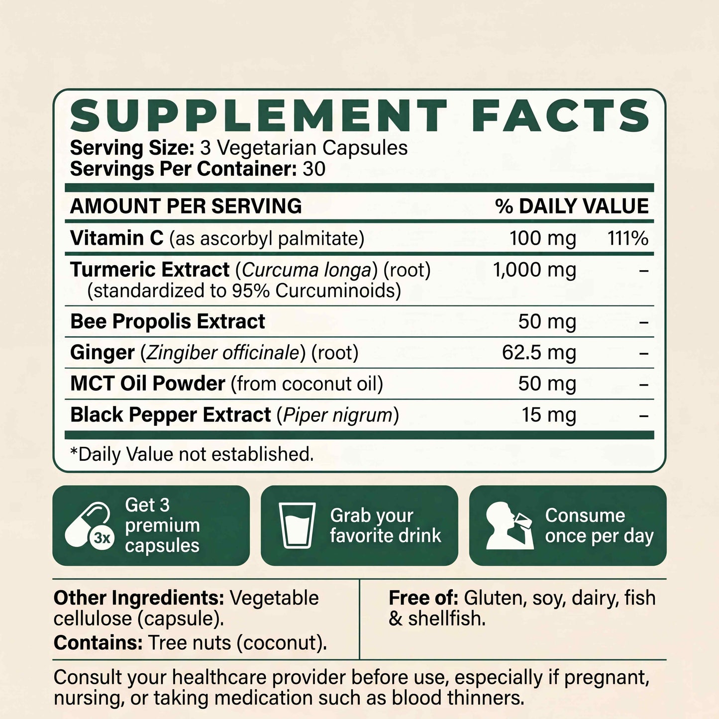 Curcumin Turmeric Capsules - 1,000mg